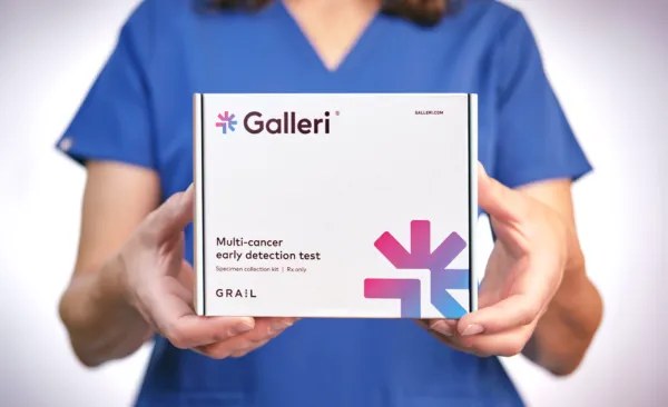 The Galleri test kit box