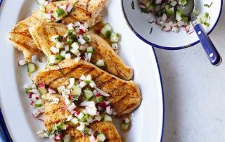 Grilled Chicken with Cucumber-Radish Salsa