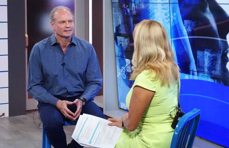 Dr. Moricz speaking in an ABC7 interview