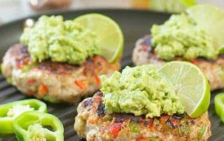 Chili-Lime Chicken Burgers with Avocado Salsa